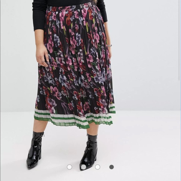 ASOS Curve Dresses & Skirts - ASOS CURVE Pleated Midi Border Print Skirt